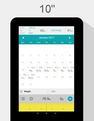 Weight Calendar android App screenshot 0