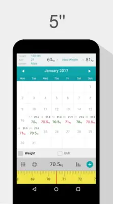 Weight Calendar android App screenshot 2